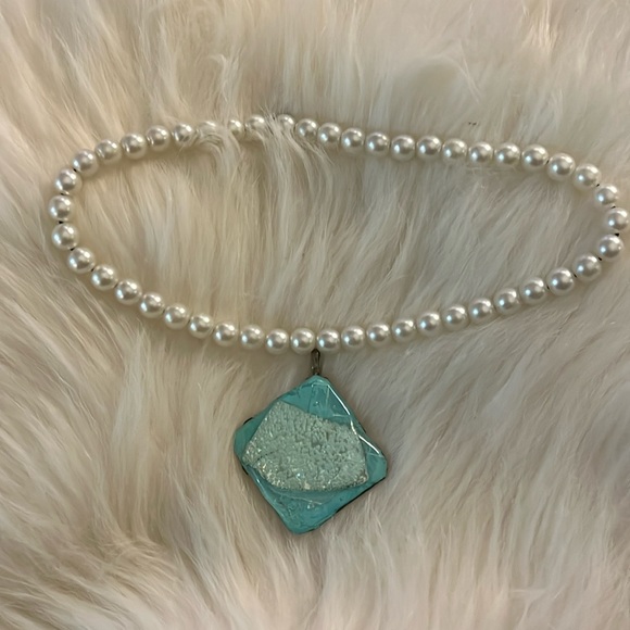 Faux Pearl Rare Unique One of Handmade Rare Bohemian Necklace - Picture 4 of 17